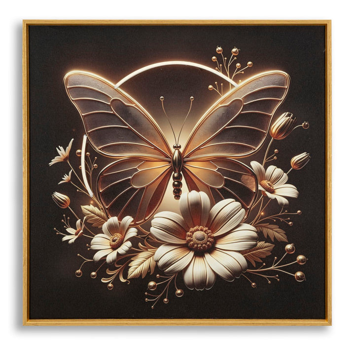 Mauro Ferretti Butterfly LED-tavla 50 × 50 cm - multicolor/guld