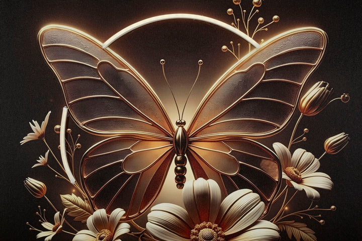 Mauro Ferretti Butterfly LED-tavla 50 × 50 cm - multicolor/guld