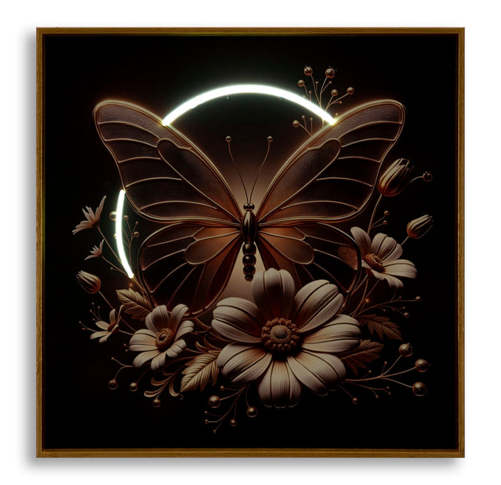 Mauro Ferretti Butterfly LED-tavla 50 × 50 cm - multicolor/guld