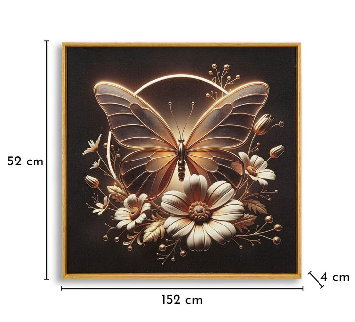 Mauro Ferretti Butterfly LED-tavla 50 × 50 cm - multicolor/guld
