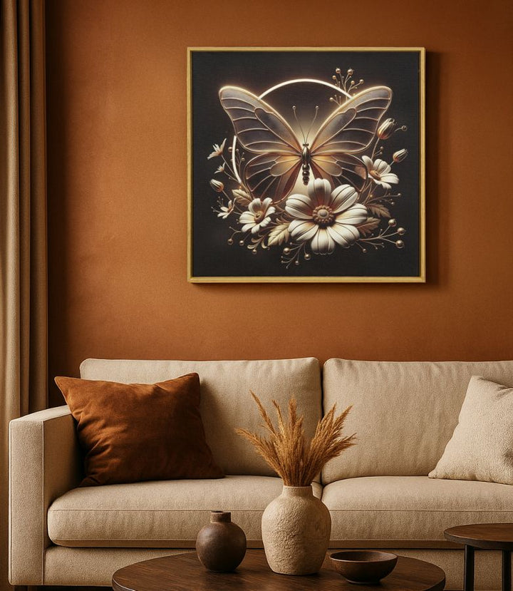 Mauro Ferretti Butterfly LED-tavla 50 × 50 cm - multicolor/guld