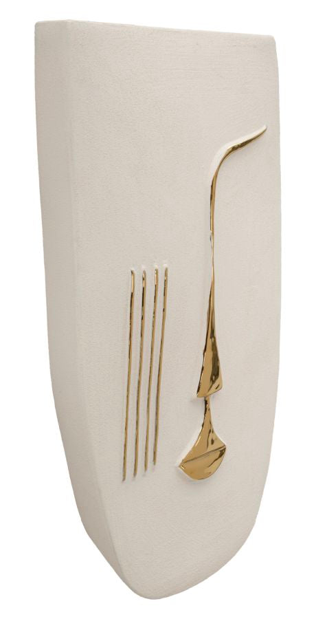 Mauro Ferretti Mumbasa väggdekoration 25 × 6,5 × 39,5 cm - vit/guld