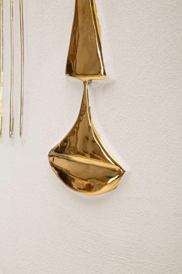 Mauro Ferretti Mumbasa väggdekoration 25 × 6,5 × 39,5 cm - vit/guld