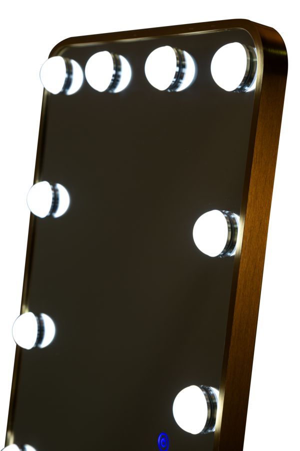 Mauro Ferretti Hollywood LED-golvspegel 50 × 160 cm - guld