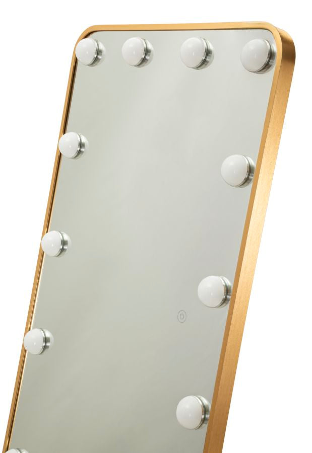 Mauro Ferretti Hollywood LED-golvspegel 50 × 160 cm - guld