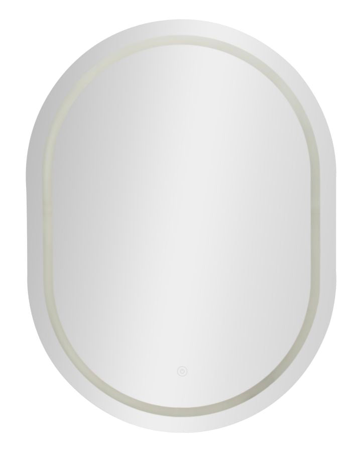 Mauro Ferretti Simple oval LED-spegel 60 × 80 cm - silver