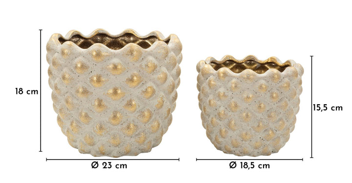 Mauro Ferretti Pepitas ytterkrukor 2-pack - grå/guld