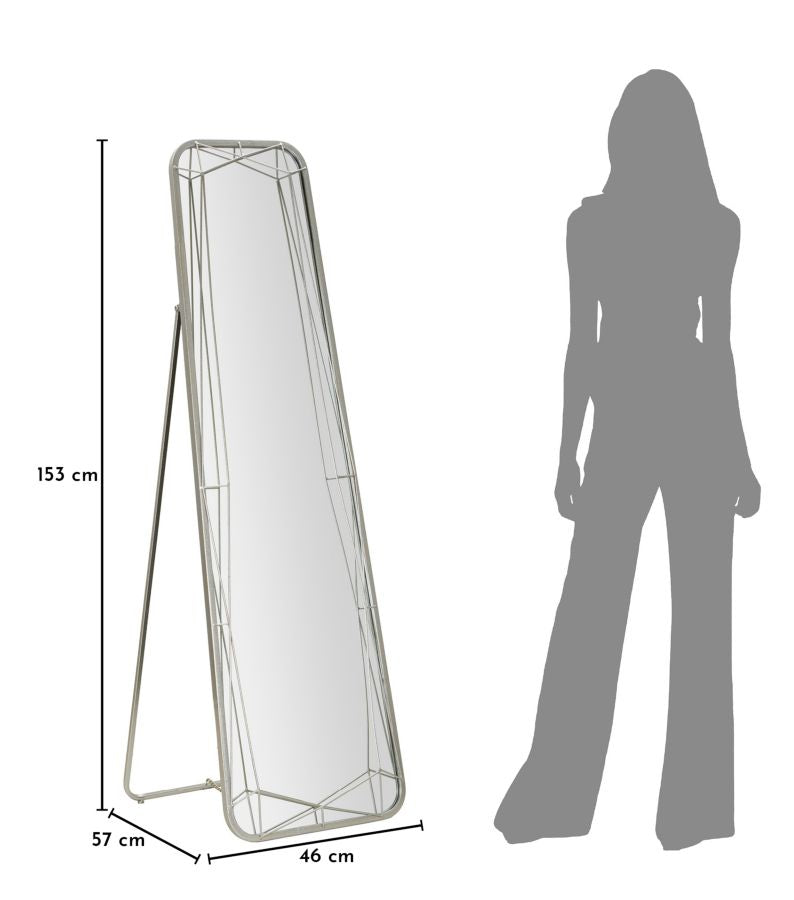 Mauro Ferretti Silver golvspegel 46 × 153 cm - silver