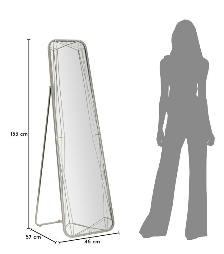 Mauro Ferretti Silver golvspegel 46 × 153 cm - silver