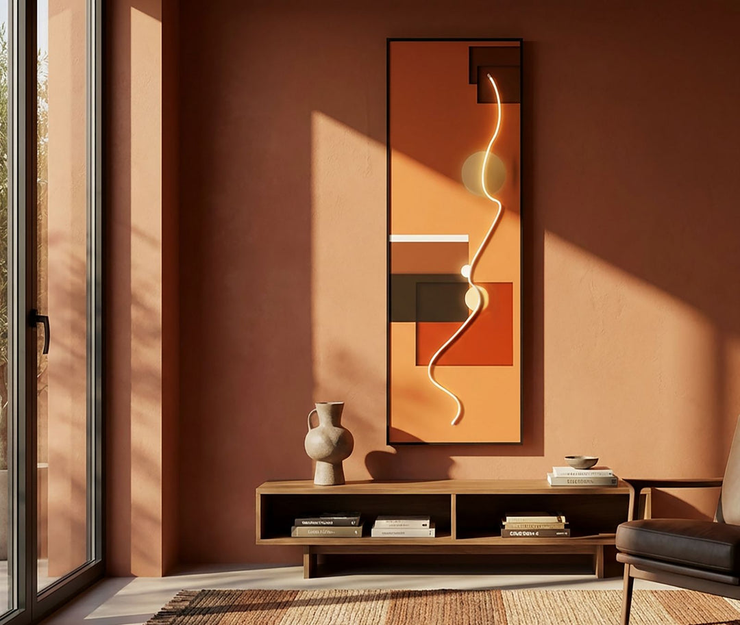 Mauro Ferretti Abstract LED-tavla 150 × 50 cm - multicolor