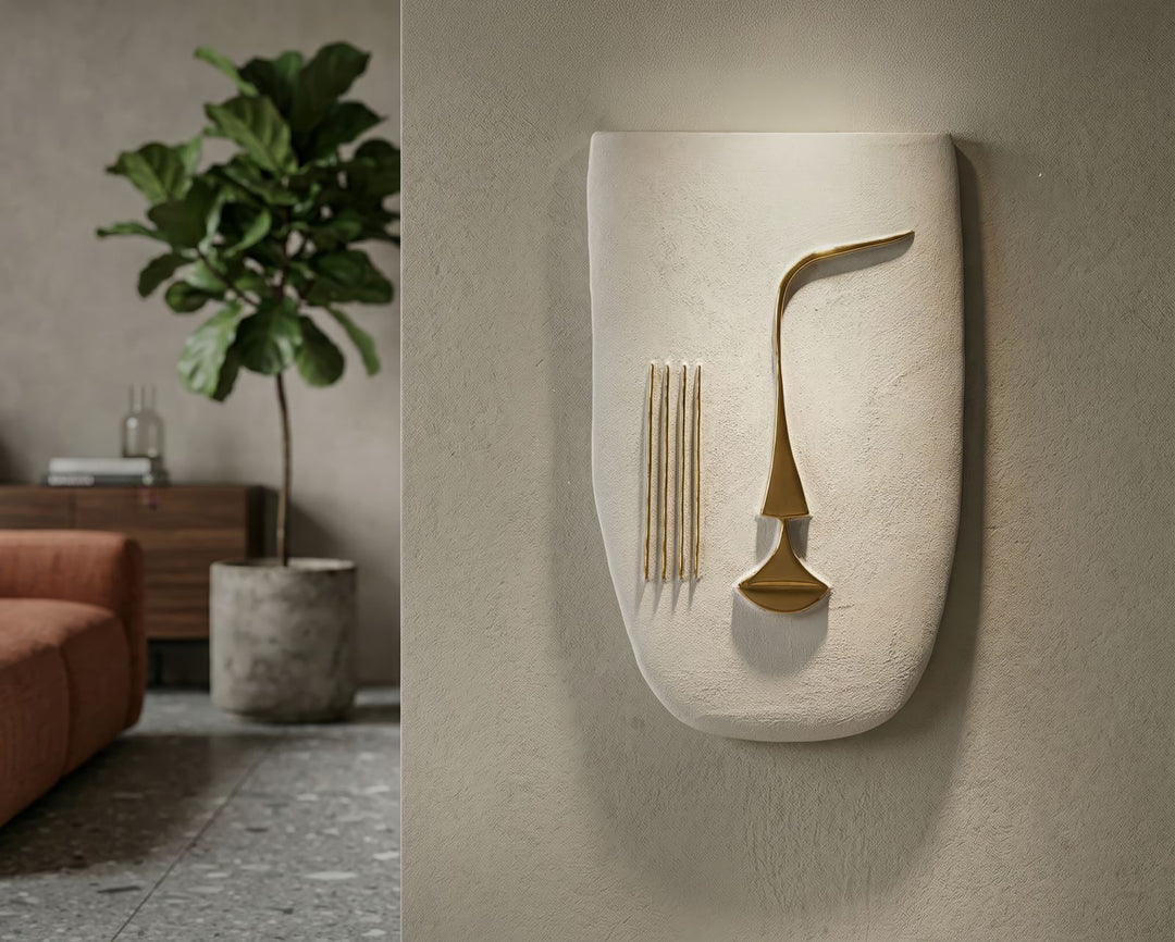 Mauro Ferretti Mumbasa väggdekoration 25 × 6,5 × 39,5 cm - vit/guld