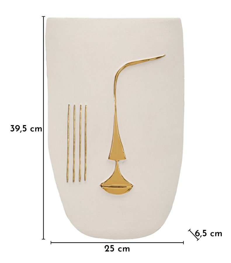 Mauro Ferretti Mumbasa väggdekoration 25 × 6,5 × 39,5 cm - vit/guld