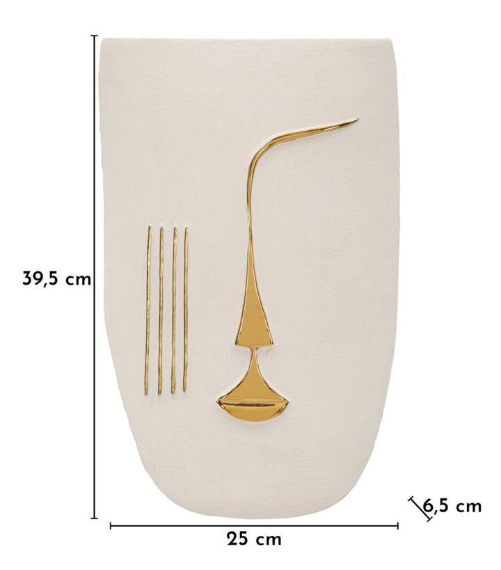 Mauro Ferretti Mumbasa väggdekoration 25 × 6,5 × 39,5 cm - vit/guld