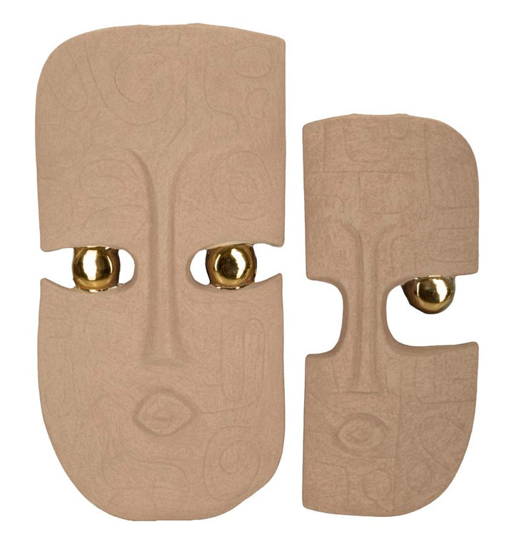Mauro Ferretti Dakar väggdekoration 2-pack 40/32 cm - brun/guld