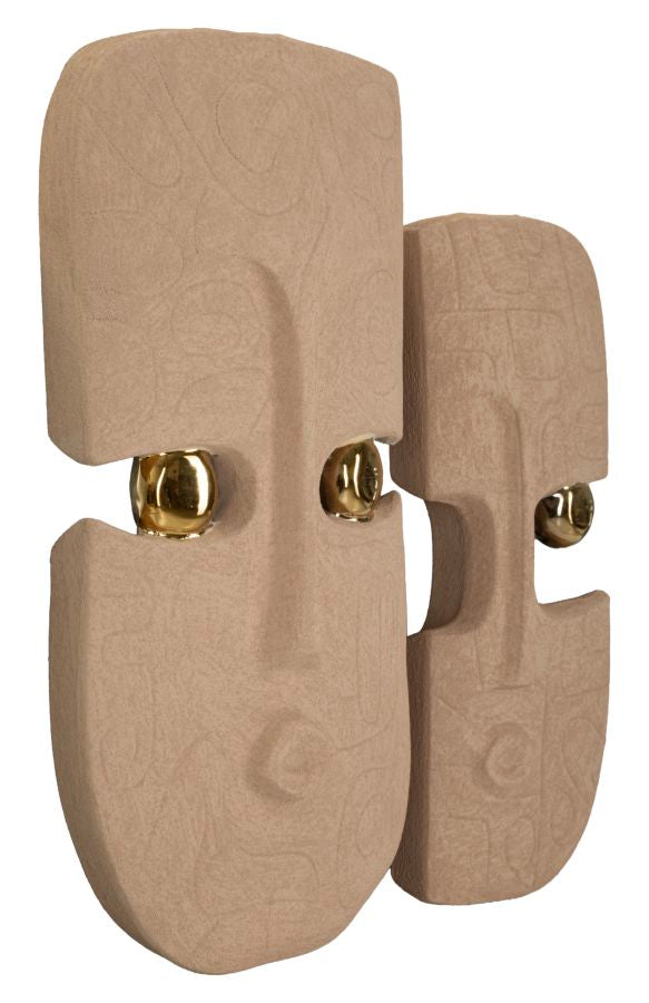 Mauro Ferretti Dakar väggdekoration 2-pack 40/32 cm - brun/guld