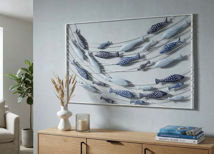 Mauro Ferretti Pesci väggpanel i järn 96,5 × 61 cm - fiskmotiv