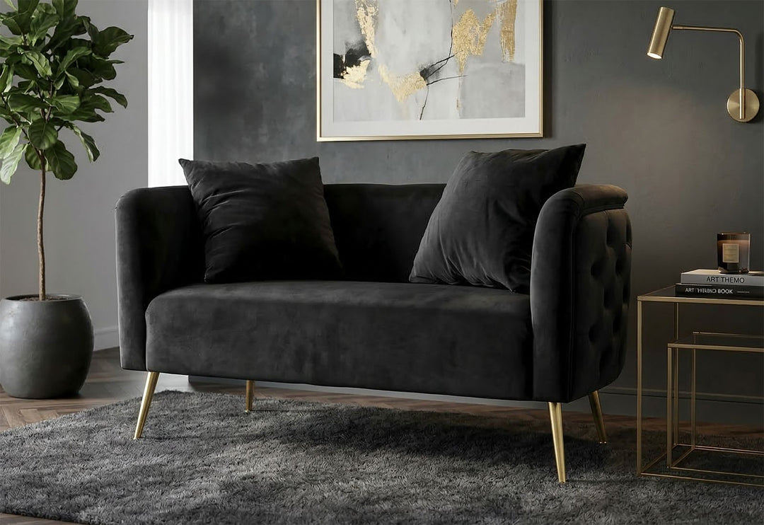 Mauro Ferretti Bucarest 2-sitssoffa 127 cm - svart