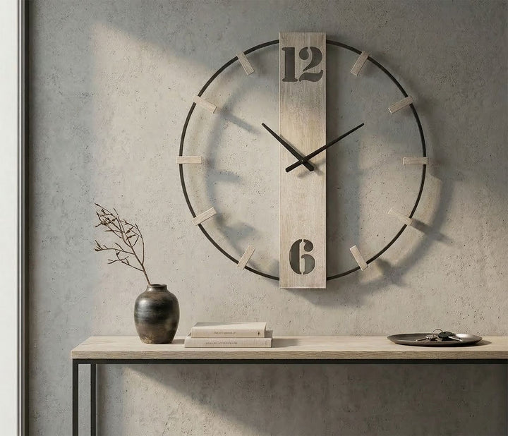 Mauro Ferretti Silvery väggklocka 61 × 63 cm - silver/svart