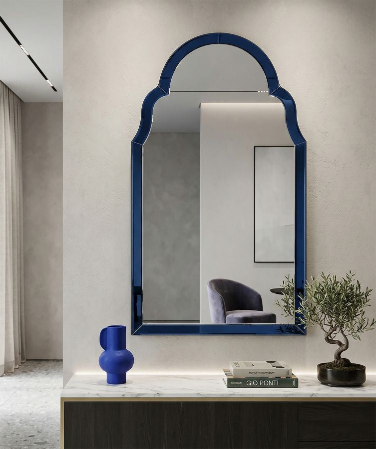 Mauro Ferretti Tangier Blue väggspegel 47 × 80 cm - blå