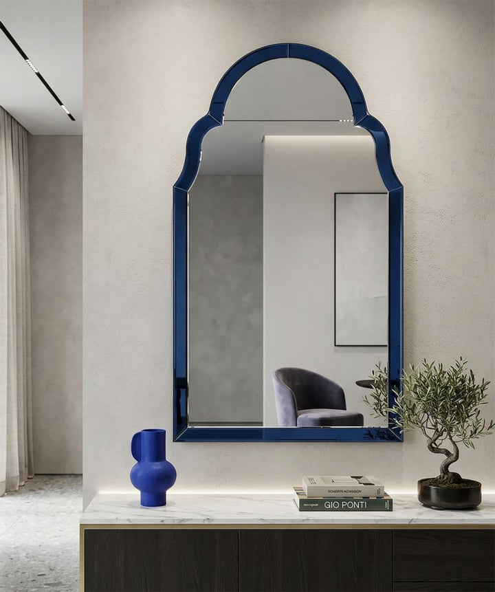 Mauro Ferretti Tangier Blue väggspegel 47 × 80 cm - blå