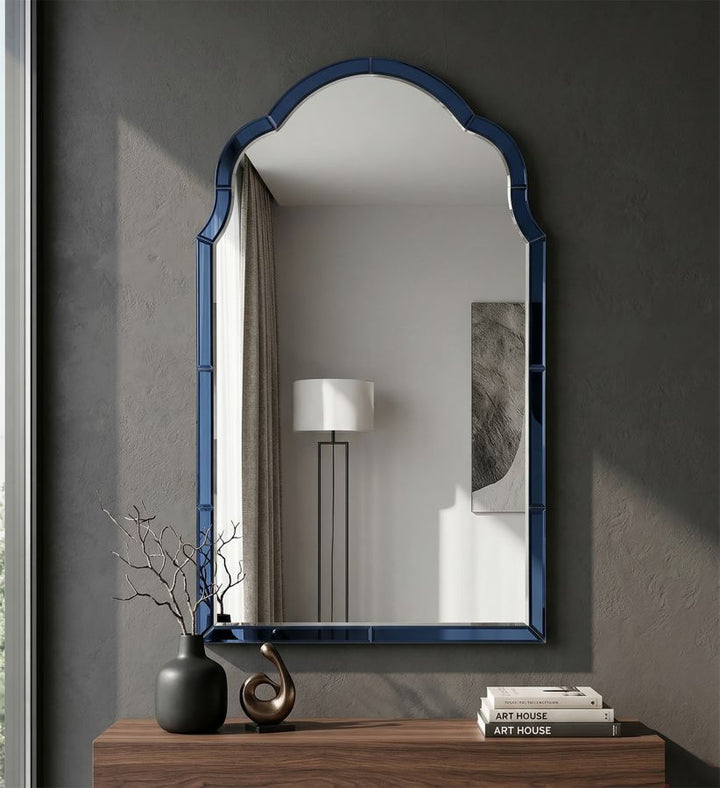 Mauro Ferretti Tangier Blue väggspegel 62 × 100 cm - blå