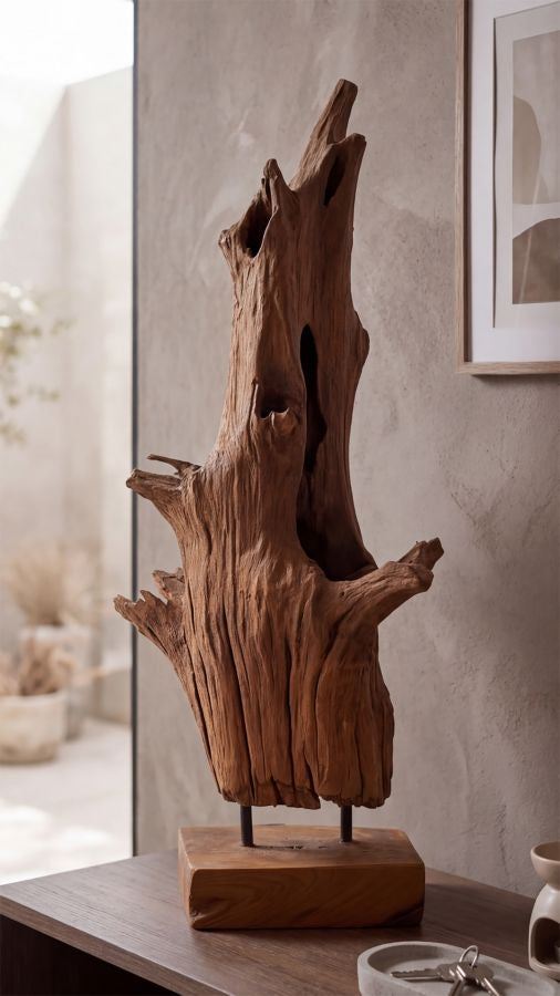 Mauro Ferretti Akar skulptur i teak 64 cm