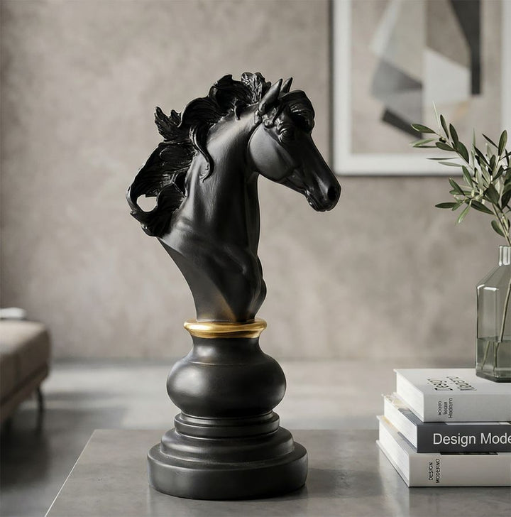 Mauro Ferretti Black &amp; Gold hästskulptur 27 cm