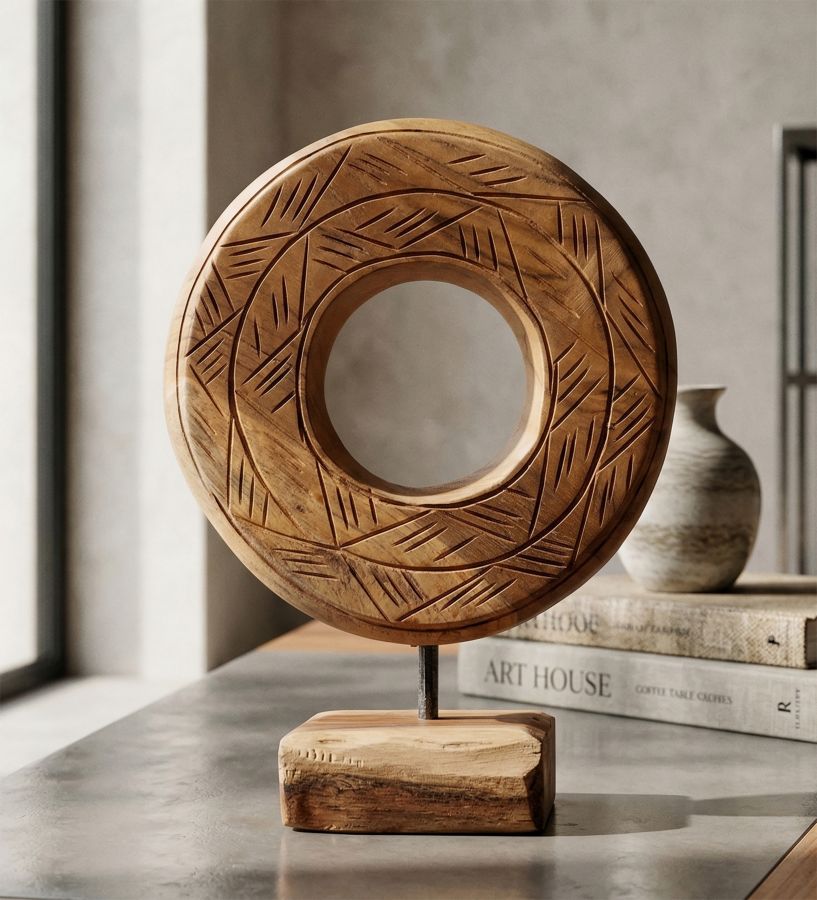 Mauro Ferretti Dorat skulptur i teak 20 cm