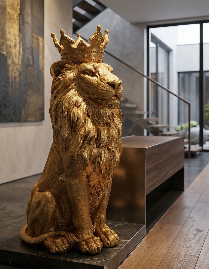Mauro Ferretti King Lion Shant lejonfigur 74 cm