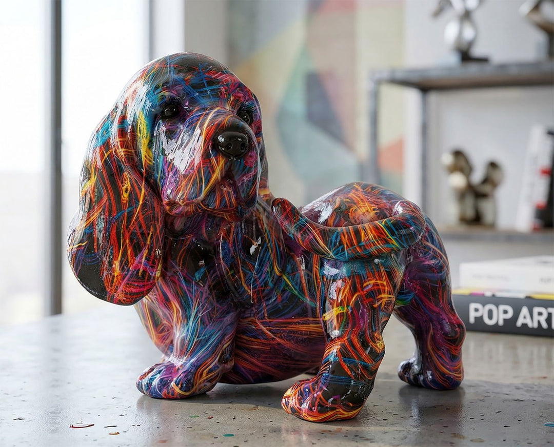 Mauro Ferretti Bassotto Psyco taxfigur 20 cm - multifärgad