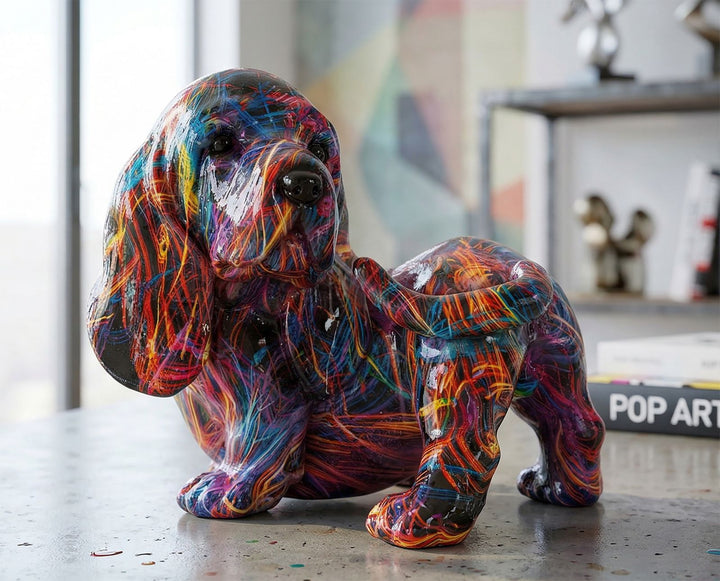 Mauro Ferretti Bassotto Psyco taxfigur 20 cm - multifärgad