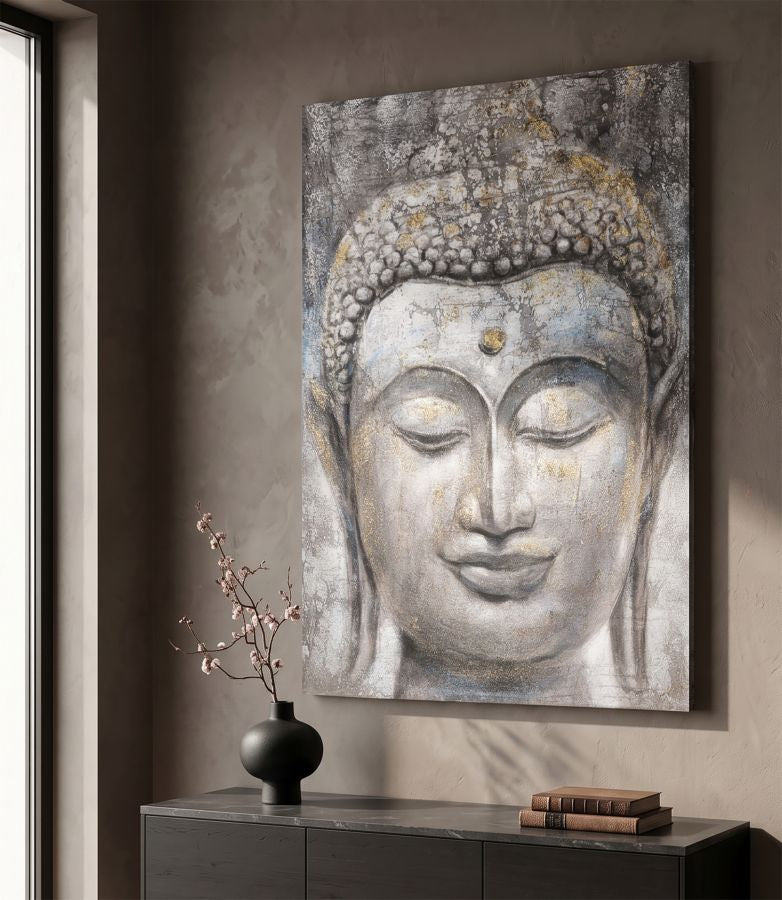 Mauro Ferretti Face Buddha Light A tavla 80 × 120 cm - multicolor/guld