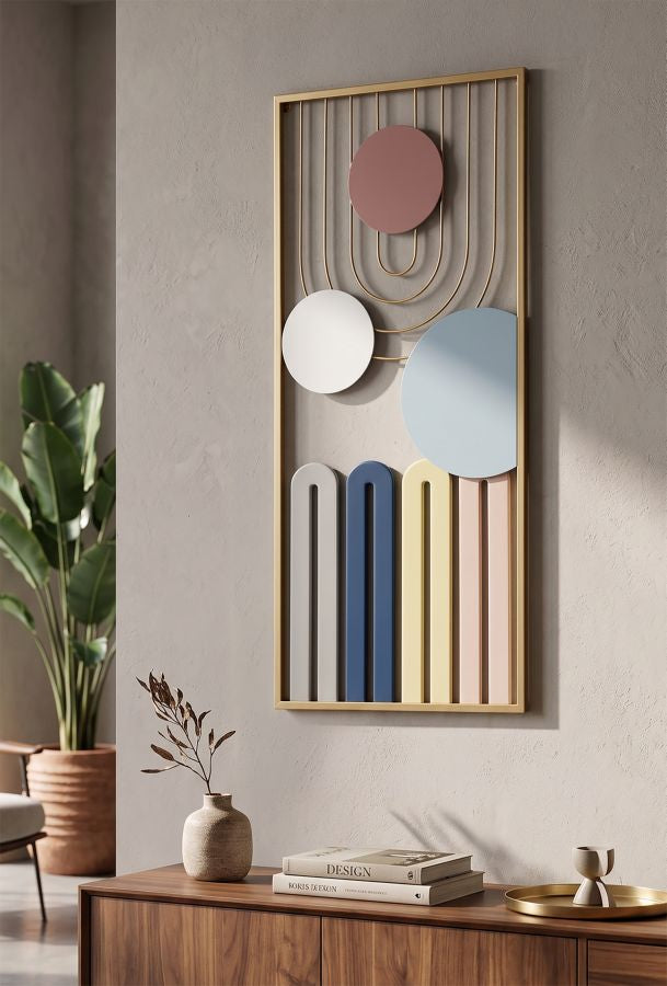 Mauro Ferretti Colorful A 3D-väggpanel i metall 37 × 84 cm - multicolor