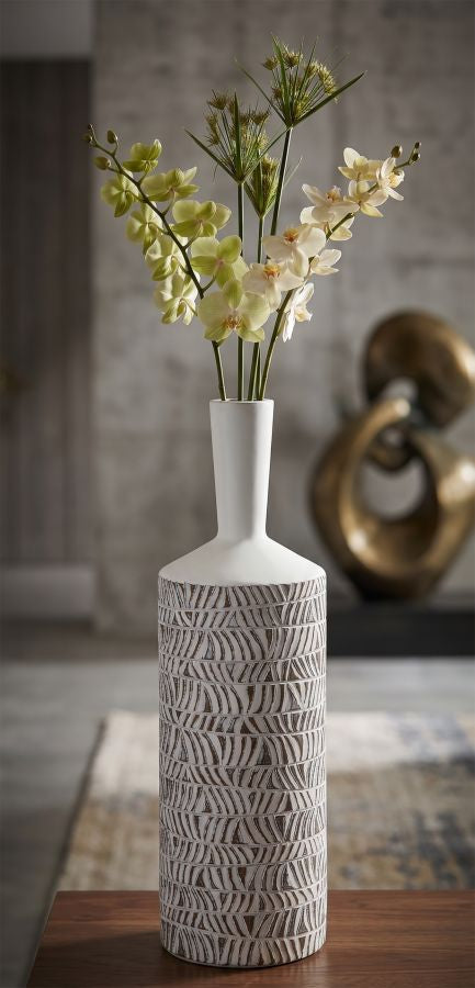 Mauro Ferretti Nairobi Bottle dekorativ vas Ø15 × 49,5 cm - white wash