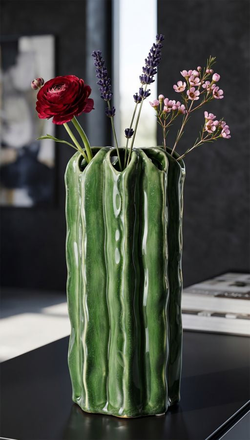 Mauro Ferretti Tall Cactus vas Ø11,5 × 23,5 cm - grön