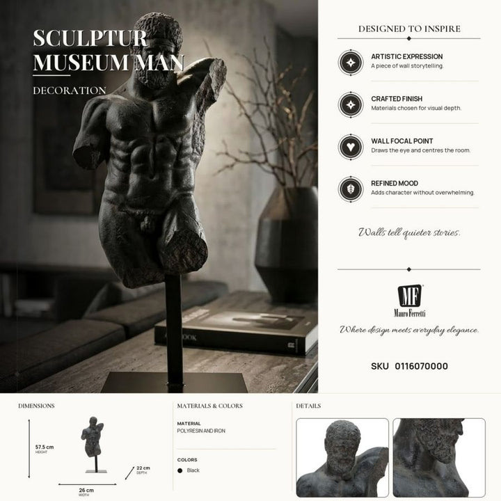 Mauro Ferretti Museum Man skulptur 57,5 cm