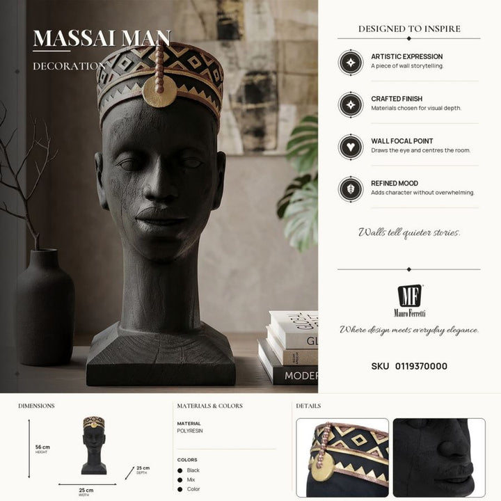 Mauro Ferretti Massai Man figur 56 cm