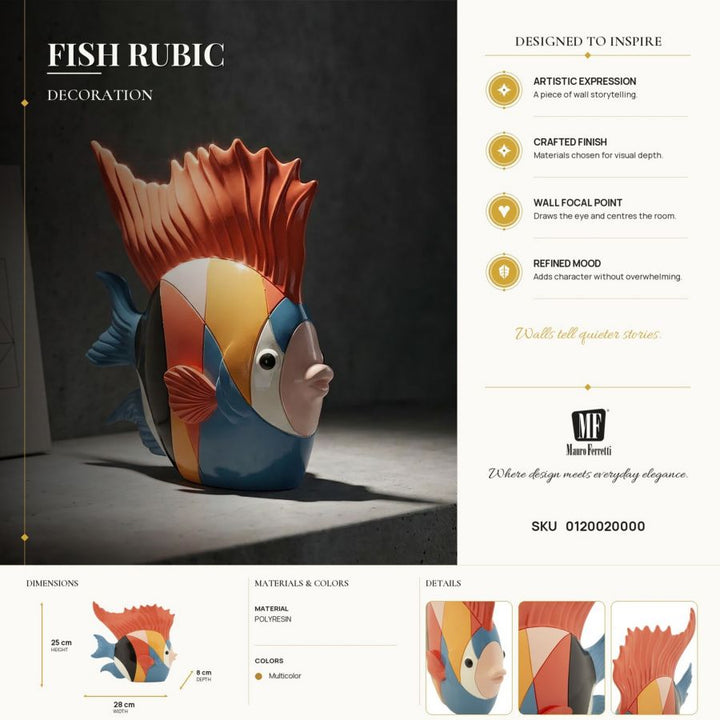 Mauro Ferretti Fish Rubic fiskfigur 28 cm