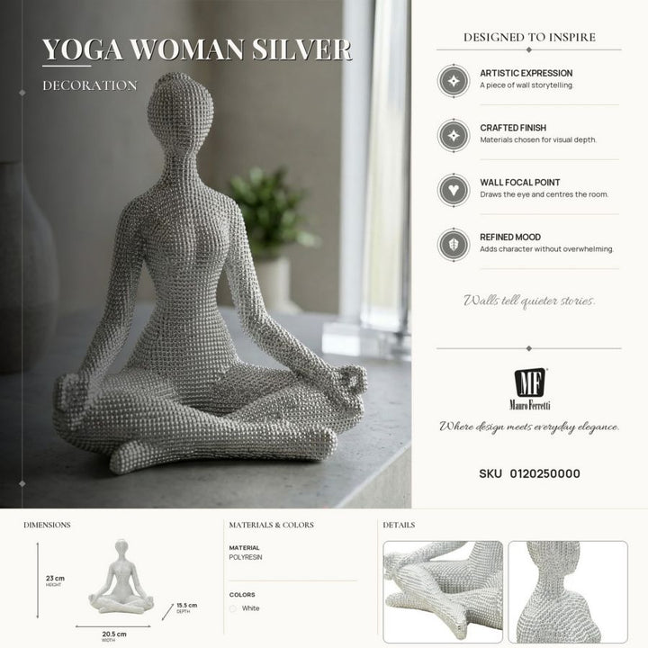 Mauro Ferretti Yoga Woman skulptur – Polyresin, 20,5 × 15,5 × 23 cm – bild 8