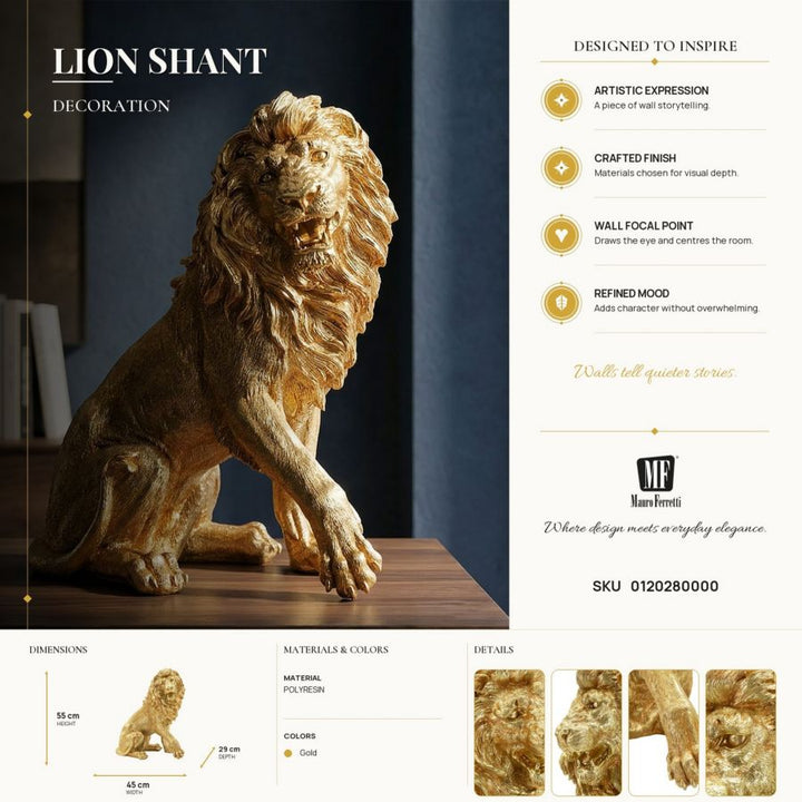 Mauro Ferretti Lion Shant lejonfigur 55 cm