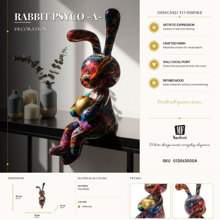 Mauro Ferretti Rabbit Psyco A kaninfigur 23 cm