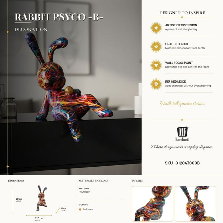 Mauro Ferretti Rabbit Psyco B kaninfigur 22 cm