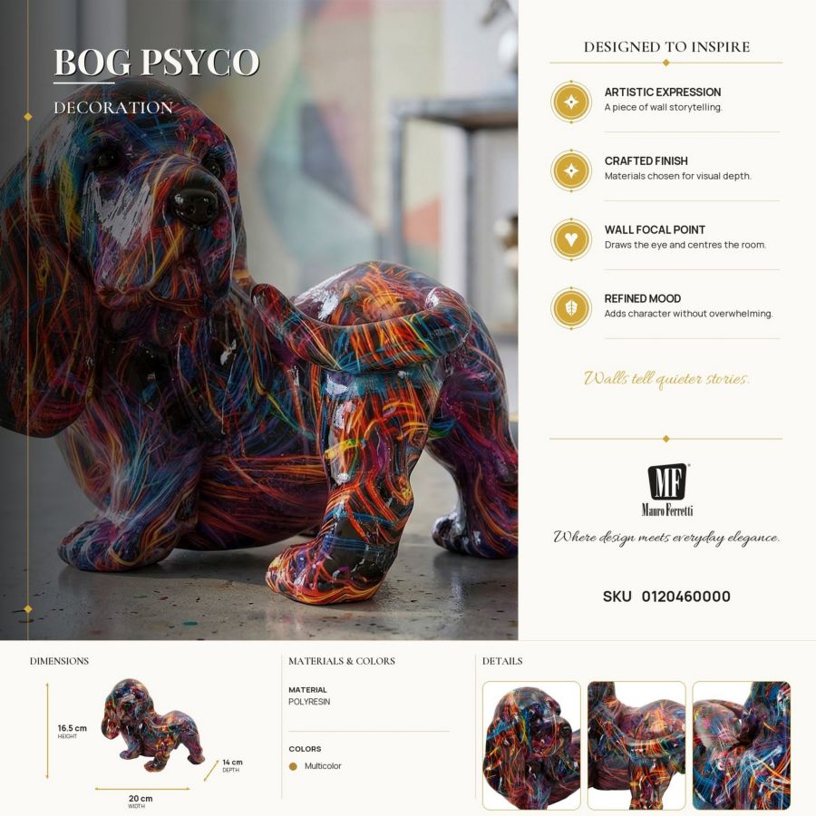 Mauro Ferretti Bassotto Psyco taxfigur 20 cm - multifärgad