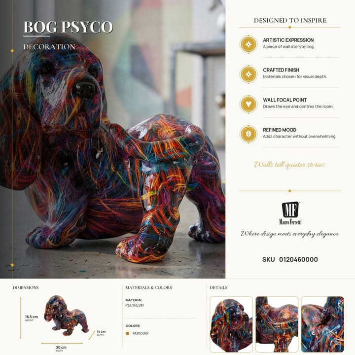 Mauro Ferretti Bassotto Psyco taxfigur 20 cm - multifärgad