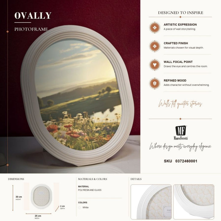 Mauro Ferretti Ovally oval fotoram 20 × 25 cm - vit