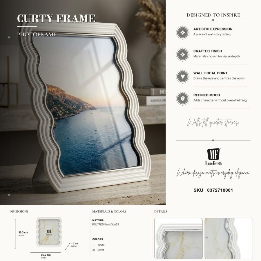 Mauro Ferretti Curty fotoram 20 × 25 cm - vit/silver