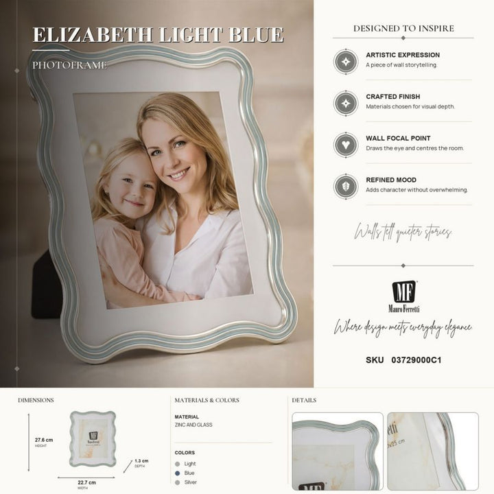 Mauro Ferretti Elizabeth fotoram 20 × 25 cm - ljusblå/silver