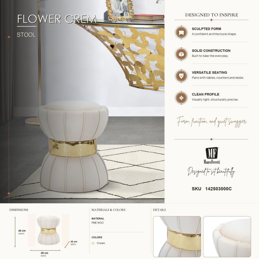 Mauro Ferretti Flower pall Ø40 × 44 cm - creme