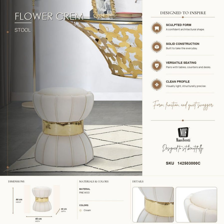 Mauro Ferretti Flower pall Ø40 × 44 cm - creme