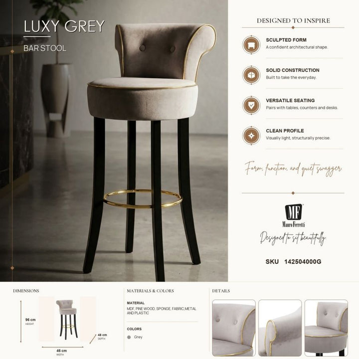 Mauro Ferretti Luxy barstol 96 cm - grå